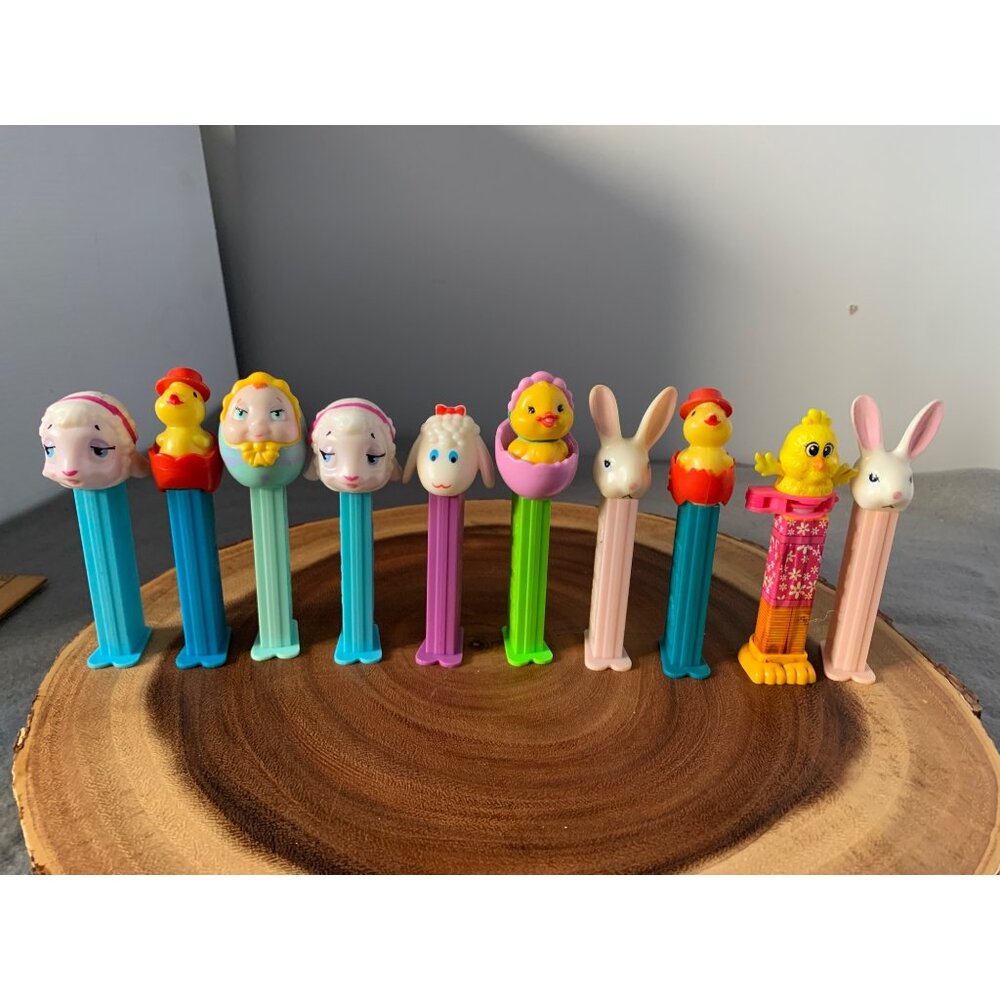 Vintage Easter PEZ Dispenser Lot with Bunny & Chick Designs